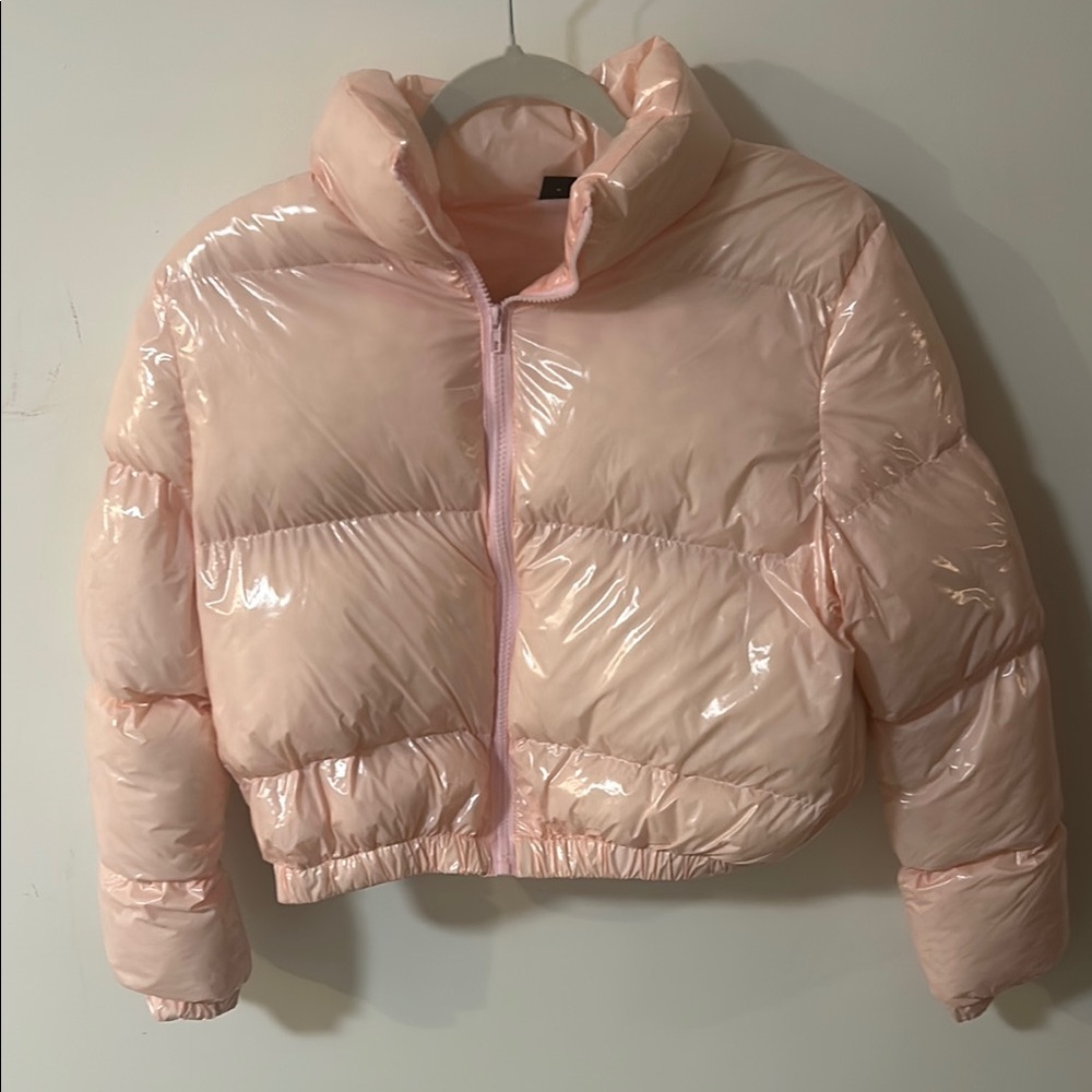 Shiny Pink Puffer Jacket